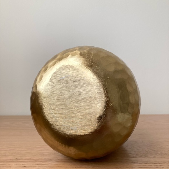 brass mid century modern vase hammered vessel container vintage planter plant - Picture 4 of 8